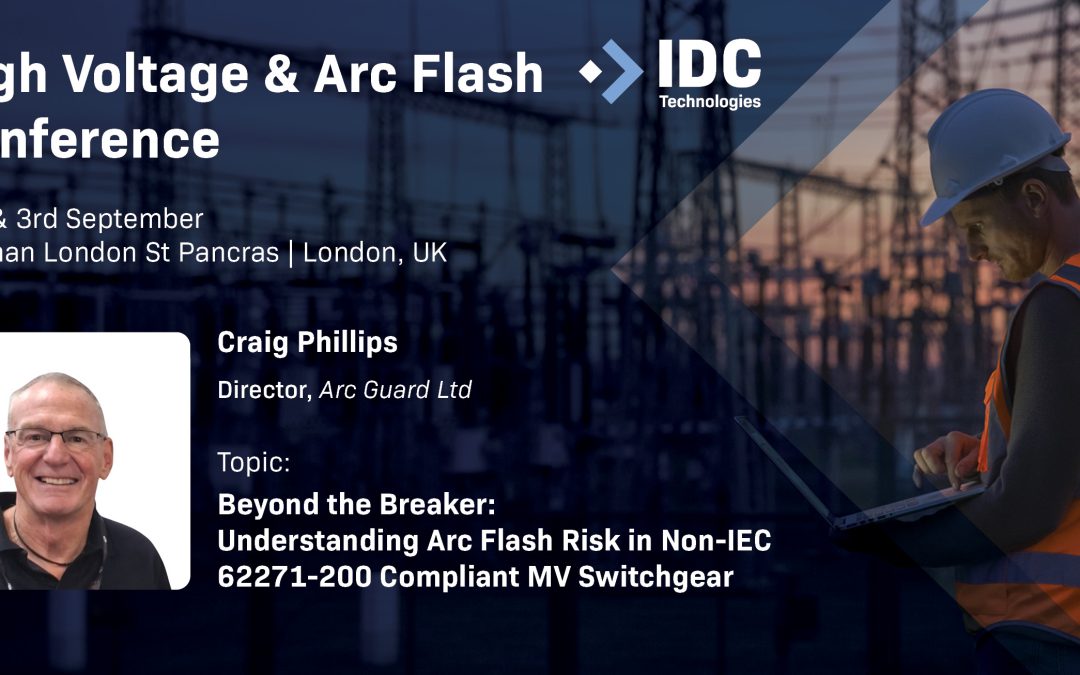 Craig Phillips Lowen Glas presenting retrofitting ageing switchgear with arc flash protection relays at the IDC technologies event London